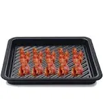  Microwave Bacon Crisper Tray, Gray, Square, Aluminum, 12 x 12 x Microwaveable