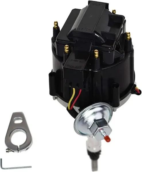 A-Team Performance HEI Complete Distributor 65K Coil Straight 6 41-62 194, 216, 235, 68-87 Compatible with Early Chevrolet Land Cruiser FJ40 FJ60 2F 3F One Wire Installation Black Cap