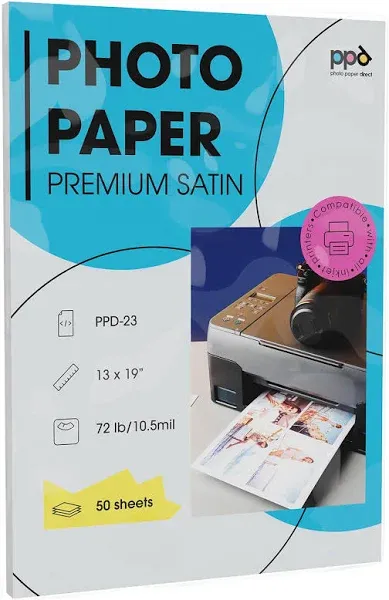 Photo Paper Direct Premium PPD Inkjet Satin Photo Paper 13x19"