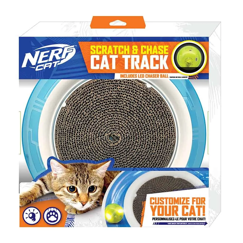 Nerf ABS Cyclone Track Ring Scratcher and LED Ball 15" Cat Toy