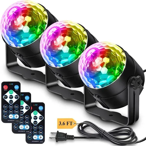 3x Party Magic Ball Light Party Disco RGB LED DJ Club Stage Light Remote Control