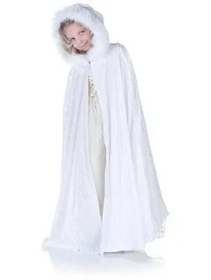 Underwraps Girls Panne Velvet Costume Cape with Faux Fur Trim