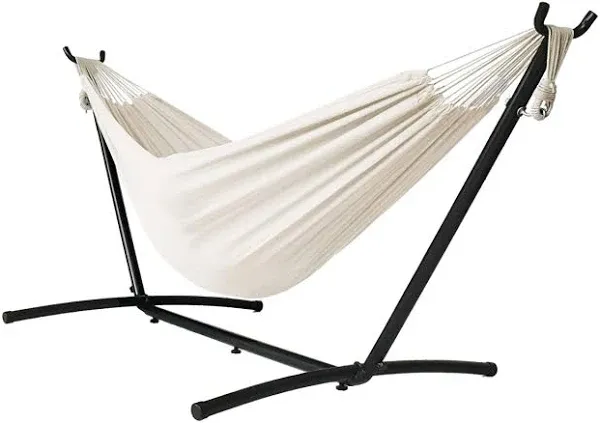 Double Hammock with 9ft Space-Saving Steel Stand Includes Portable Carrying C...