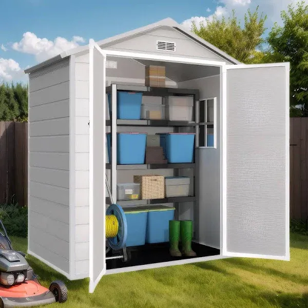 Oneinmil 4 x 6ft Resin Outdoor Storage Shed