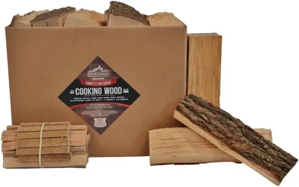 Smoak Firewood 12inch Length Premium Cooking Wood & Firewood Logs - Used for Grills, Smokers, Pizza ovens, stoves, firepits or fireplaces - USDA Certified Kiln Dried (RED Oak 12in pieces (45-50lbs))