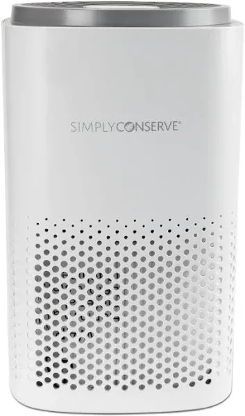 Simply Conserve Energy Star Tabletop Air Purifier for Home Cleans 6,960 ft3 per hour, True HEPA - 13 Filter, in White with Energy Saving Controls