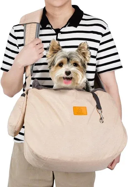 Ownpets XL Pet Sling Carrier, Extra Large Dog Sling, Fits 15 to 25lbs, Beige