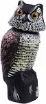 Owl Decoy 360 Rotate Head, Scarecrow Fake Owls Natural Enemy Realistic Owls to 