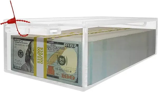 Nadex Coins Clear Acrylic Cash Box with Slipping Cover