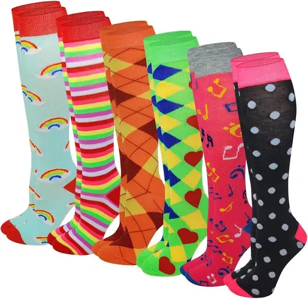 Women's Fancy Knee High Socks (6 Pairs)