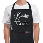 Xornis 100% Cotton Funny Apron with 2 Pockets for Men Women BBQ Grilling Adjusta