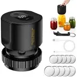 Electric Mason Jar Vacuum Ever Sealer Kit for Wide/ Regular Mouth Jars &amp; Lids 10