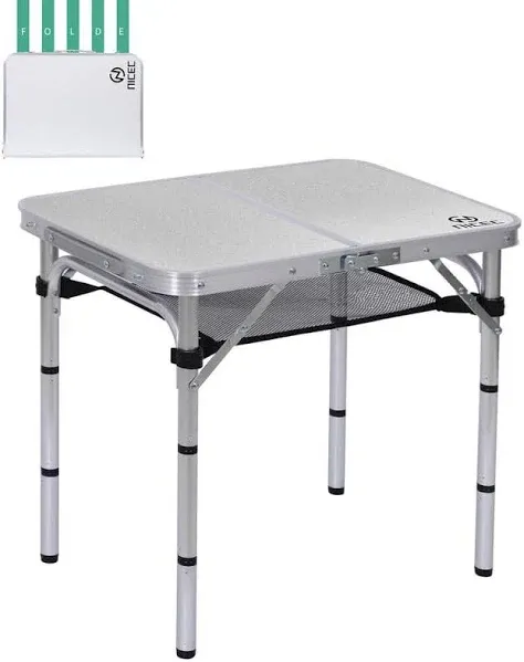 23.7 In. Card Table, Folding Picnic Table, Small Table, Adjustable Height Foldin