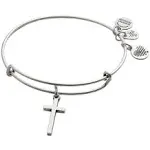 Alex and Ani Cross Charm Bangle - Silver