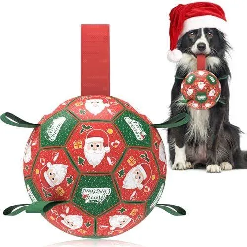  Dog Soccer Balls with Straps, Interactive Dog Toys for Medium Size 2 Christmas