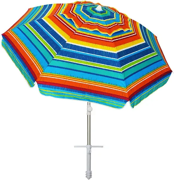 Beach Umbrellas for Sand Heavy Duty Wind Portable, 6.5Ft Outdoor Umbrella with S