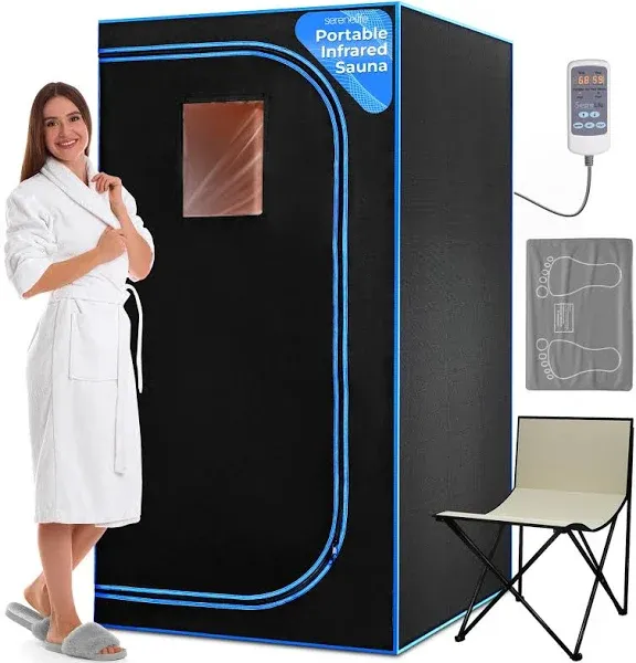 SereneLife Portable Sauna for Home, Infrared Sauna Tent with Heated Foot Pad ...