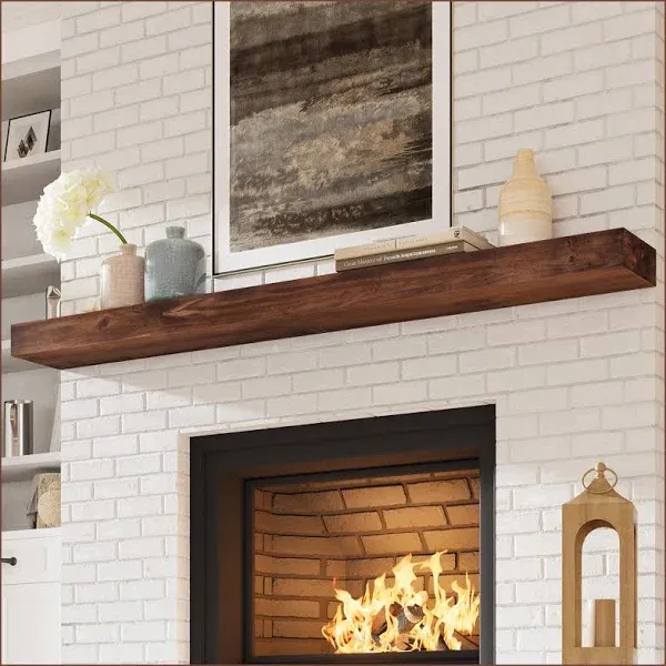 Eshoma 72 in Handcrafted Solid Fireplace Mantel