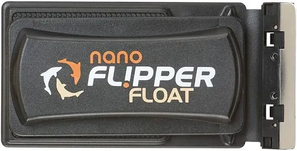 FL!PPER Flipper Cleaner Float - 2-in-1 Floating Magnetic Aquarium Glass Cleaner - Fish Tank Cleaner - Scrubber & Scraper Aquarium Cleaning Tools - Floating Fish Tank Cleaner, Nano