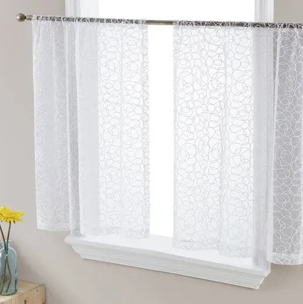 HLC.ME Audrey Embroidered Sheer Voile Window Curtain