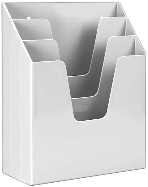 Acrimet Vertical Triple File Folder Holder Organizer (White Color)