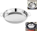 Stainless Steel Drip Pan, Perfect for Big Green Egg, Kamado Joe Classic Joe, Acorn & Weber Grills & Smokers, Baking Tray, Salad Plates, 13" Diameter Round, Reusable and Easy to Clean