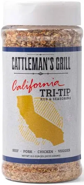 Cattleman's Grill California Tri-Tip Rub & Seasoning 10.5 Oz Mellow Blend Flavor