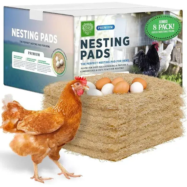 Small Pet Select - Chicken Nesting Pads (12-Pack), 13x13, for Hens, Fits Most Nesting Boxes, Chicken Coop Nest Liners