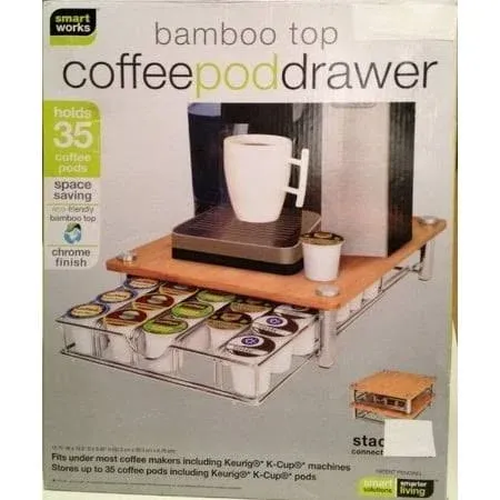 Smartworks Bamboo Top Coffee Pod Drawer