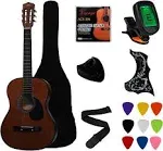 YMC 38 Black Beginner Acoustic Guitar Starter Package Student Guitar with Gig...