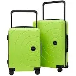 Travelers Club 20" Odyssey Luggage, Lime Green, 2pc Set