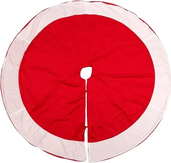 Juvale Red and White Velvet Christmas Tree Skirt