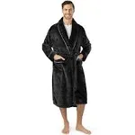 PAVILIA Mens Robe, Soft Robe for Men, Fleece Warm Long Bathrobe for Bath Shower 