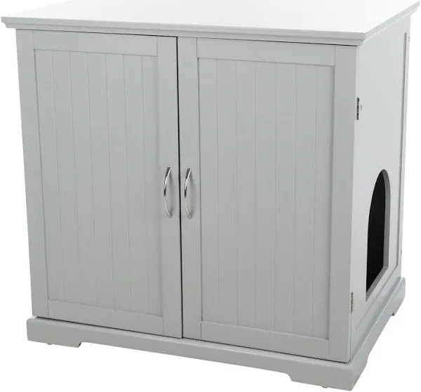 TRIXIE XL Wooden Litter Box Enclosure with Storage Drawer, for Standard or Large Size Litter Box, White (40236)