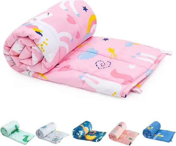  Weighted Blanket - Weighted Blanket 7 lbs Cotton 41&#034;x 60&#034; 7lbs Pink Unicorn