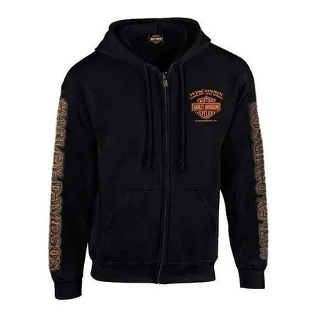 Harley-Davidson® Men's Eagle Piston Long Sleeve Pullover Hoodie, Black 30299949