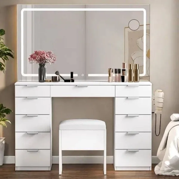 Yitahome 46'' Vanity Desk Led Illuminated Mirror Power Outlet