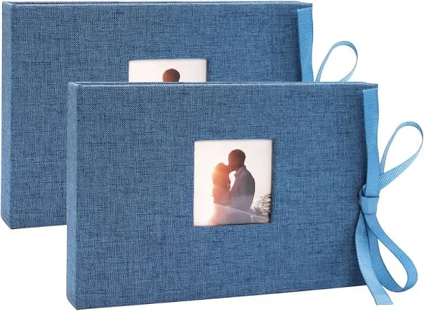 4x6 Small Photo Album - Linen Cover with Window