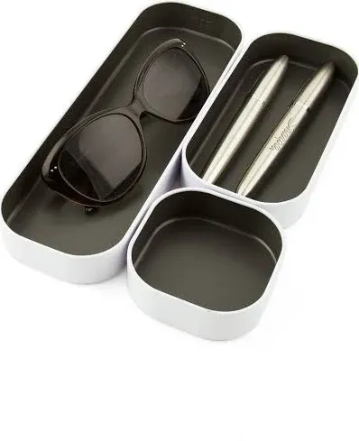  Seattle 3 Piece Shallow Metal Organizer Tray Set for Storing 3 Pack Gray