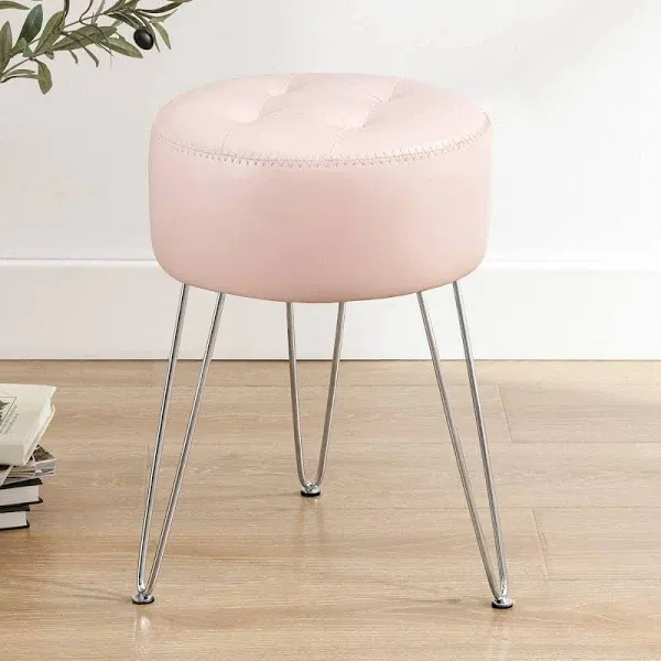 LUE Bona Faux Leather Vanity Stool Chair