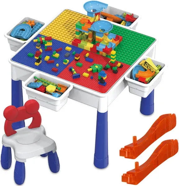 Picasso Tiles Building Blocks Activity Center All-in-One Desk Table 585 pieces