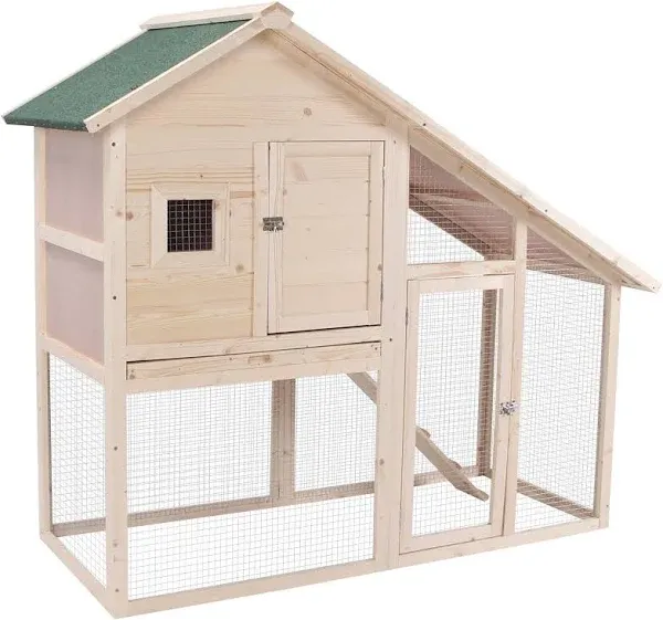 PawHut 2-Tier Wood Rabbit Hutch