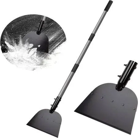 Walensee Flat Shovel, Snow Shovel, Ice Scraper, 54 inch Snow Ice Chopper for Walkway, Ice Removal - Black