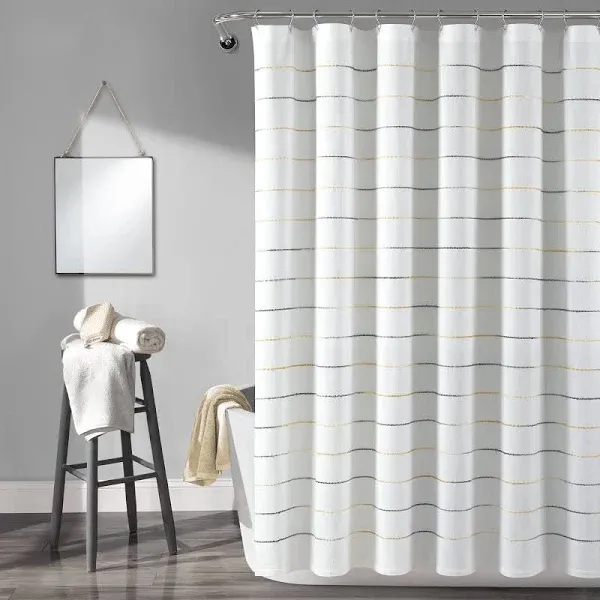 Ombre Stripe Yarn Dyed Cotton Shower Curtain