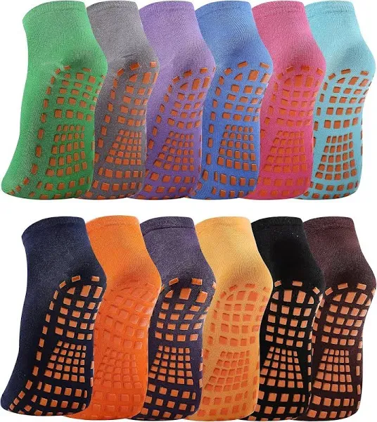  Pilates Grip Socks for Women 12 Pairs Non Slip Yoga Barre 12 Pairs/Square