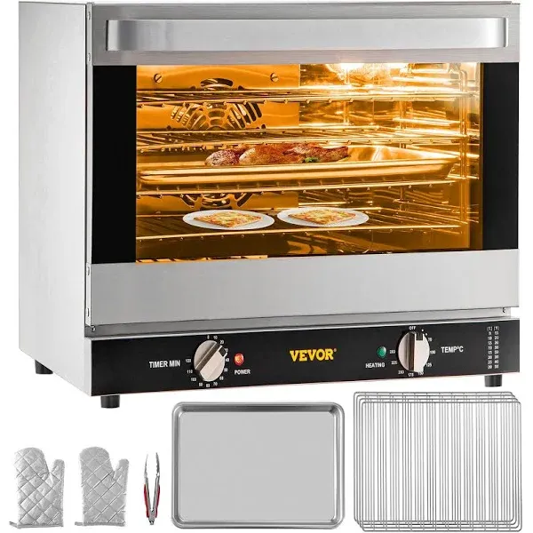 VEVOR 66L Half-Size Conventional Oven Countertop 1800W 4-Tier Toaster