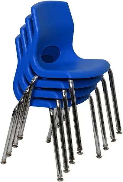 MyPosture™ Plus 14" Chair - Set of 4 - Blue with Chrome Legs