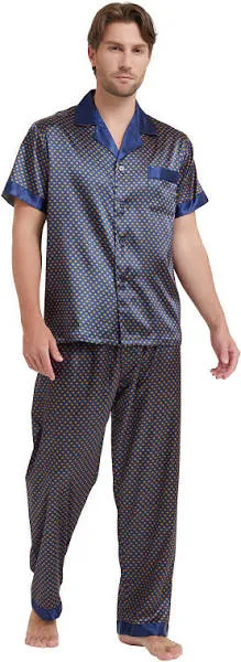 TONY &amp; CANDICE Men&#039;s Classic Satin Pajama Set Sleepwear