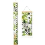 Safari Height Chart for Kids and Baby - Canvas Removable Growth Chart with Wooden Frame - Measurement Ruler for Wall - Jungle Theme Nursery Decor - 79" x 7.9"