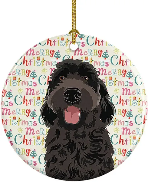 Caroline's Treasures Doodle Black Christmas Ceramic Ornament